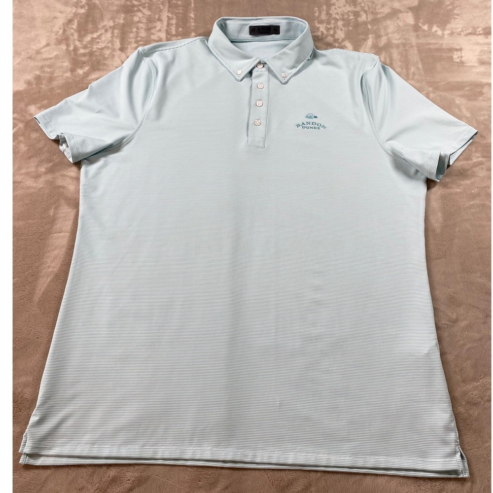 G/FORE Bandon Dunes Feeder Stripe Blue White Tech Jersey Golf Polo Mens XL G4